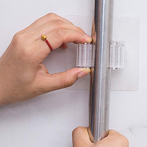 Broom Mop Holder Wall Mounted Mop Organizer Holder Brush Broom Hanger Mop Racks Universal Kitchen Storage Tool Self Adhesive & Reusable Bathroom Kitchen Storage Organizer 1PC (White)