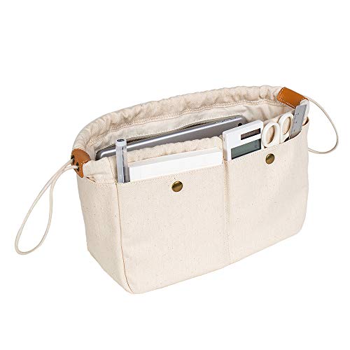 Cotton Canvas Lady Women Travel Handbag Organizer Insert for Tote Handbag