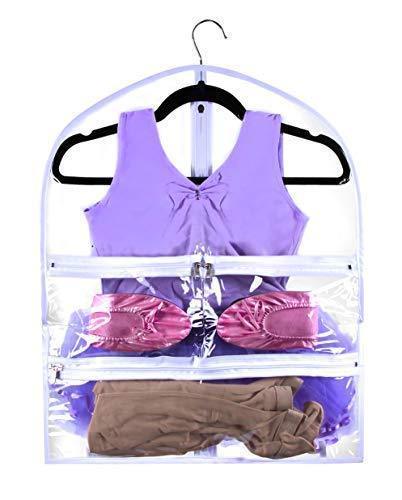 Organize with small clear dance garment bag 19 inch x 24 inch suit dress and costumes hanging travel storage for clothes shoes and accessories water resistant organizer
