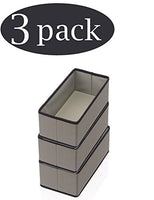 YBM HOME Foldable Cube Storage Bin Basket Container, Great Tote Organizer for Closet, Drawer, Dresser and Home Organization, Gray with Black Trim (3, Medium)