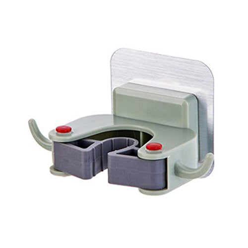 Mop Clip, Wall Mounted Mop Organizer Holder Brush Broom Hanger Storage Rack Kitchen Tool Kingwo (Green)