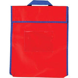 Discover the best really good stuff store more large book pouches send home books and homework in durable fabric book bag stitched on handle clear name tag pocket primary colors 12x1x15 set of 36