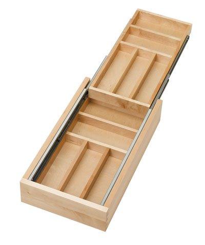 Rev-A-Shelf Two-Tier Wood Cutlery Drawer Organizer Trays 15" RS4WTCD.15.1