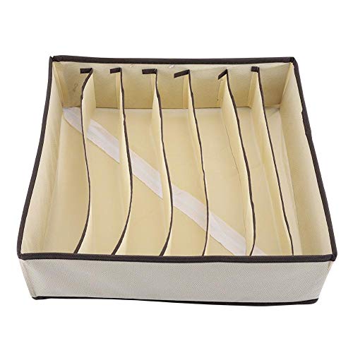 Aramox Portable Storage Box, Underwear Divider Closet Organizer Storage Boxes for Bra Underwear Sock Container (7 Grids)