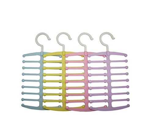 Jackie 2 packs Multifunction Plastic Flocking Creative Rack Tie Scarf Hanger/Holder/Organizer