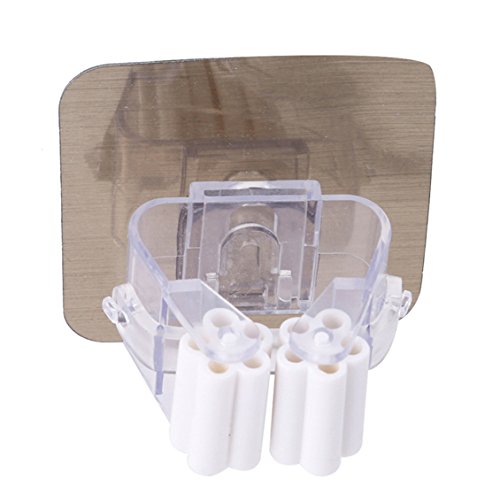 Dolland Broom and Mop Holder Wall Mounted Rack Organizer Garden Tool Hanger ,White Single Buckle2.76*2.76*1.97in