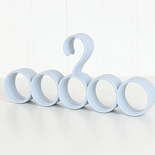 Lilongjiao Scarf Silk Scarf Rack Home Multi-Function Hanger Rings Hanging Tie Belt Storage Hanging Shelf - 2 Bags (Color : Blue)