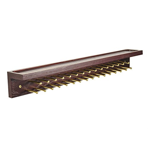 Erik Aleksi Interiors Solid Mahogany Tie and Belt Rack (with Top Shelf for Accessories)