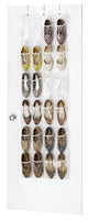 Whitmor Door Shoe Bag Hanging Organizer-12 Pair-24 Oversized Pockets, Clear