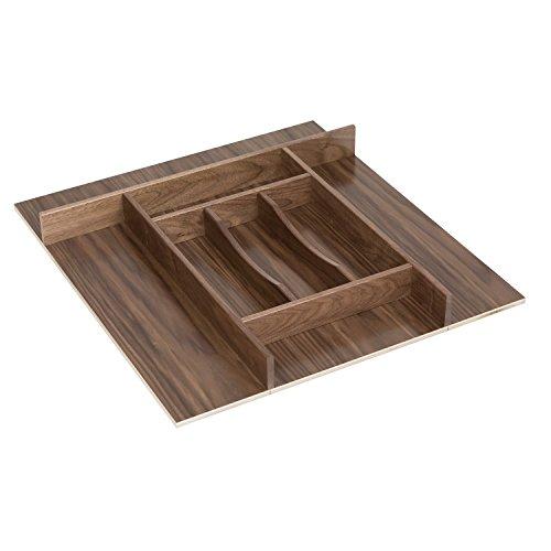 Century Components Riviera Collection RIVKF20PF Walnut Wood Silverware Tray Drawer Organizer, 20" x 22" Trimmable