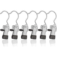Laundry Hook Boot Clips, 12 Pack Closet Organizer Hangers Clip Portable Hanging Clothes Pins Stainless Steel Travel Home Clothing Trouser Hanger Holder for Pants, Shoes, Towel, Socks