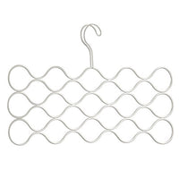 InterDesign Classico Wave Scarf Hanger, No Snag Storage for Scarves, Ties, Belts, Shawls, Pashminas, Accessories - 23 Loops, Pearl White