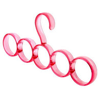 CHUANGLI Scarf Hook 5-Hole Ring Clarity Closet Scarf Organizer Hanger Storage (Red)