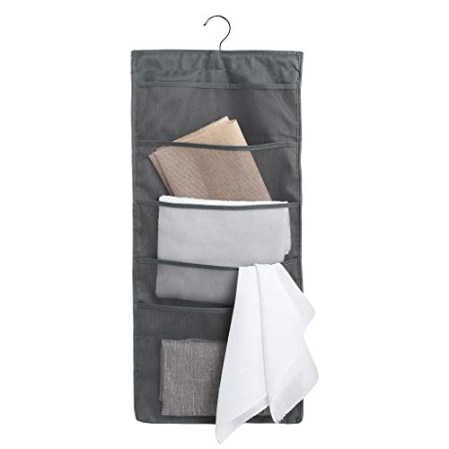 Vacally Home Shower Organizer Double Side Underwear Socks Storage Bag Door Wall Hanging Mesh Organizer 80cmx40cm