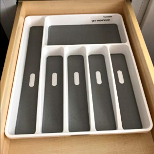 Silverware Drawer Organizer Standard Size Silverware Drawer Organizer Plastic Silverware Drawer Holder with 6 Dividers and E- book by TSR