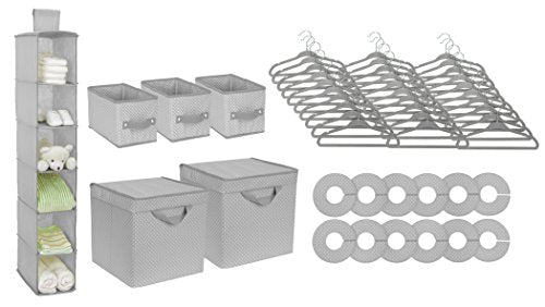 Delta Children Nursery Storage 48 Piece Set, Dove Grey