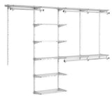 Budget friendly rubbermaid configurations deluxe custom closet organizer system kit 4 to 8 foot titanium fg3h8900titnm