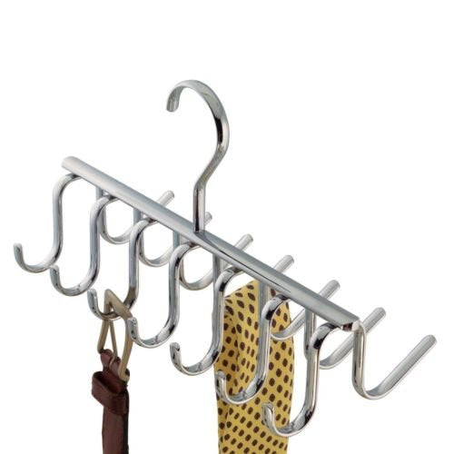 Chrome 14 Hook Belt Tie Scarf Closet Organizer Holder Hanger Rack