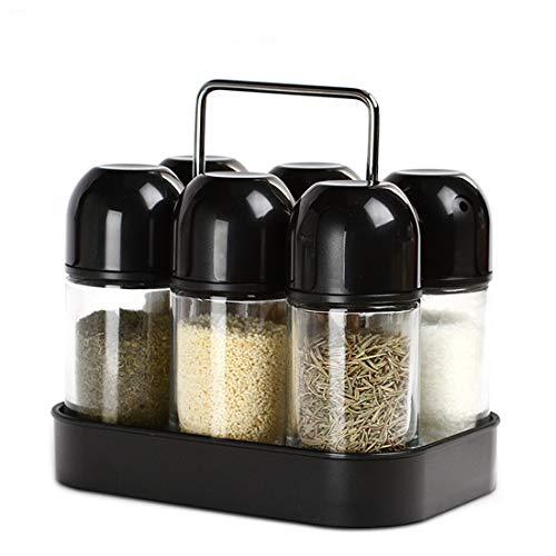 KRPENRIO Spice Jars Set Organizer Spice Rack with Revolving Countertop Holder - Set of 6 Containers