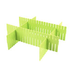 4pcs DIY Plastic Grid Drawer Divider - Adjustable Household Storage - Sub-grid Finishing Shelves for Home Tidy Closet Stationary Makeup Socks Underwear Scarves Organizer (Green)