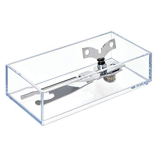 iDesign Clarity Drawer Organizer, Kitchen and Bathroom Organization Silverware, Spatulas, Gadgets, 4 x 8 x 2 Inches - Clear