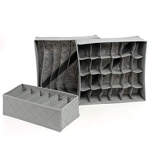 Eyiou Closet Underwear Organizer Foldable Storage Box Drawer Divider Kit Set of 3