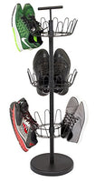 Internet's Best 3 Tier Metal Shoe Tree - Black Finish - 18-Pair Shoe Organization - Free Standing Tower Weighted Base