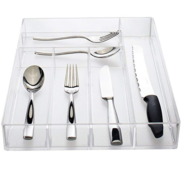 Clear Plastic Silverware and Utensil Organizer - adtwixt