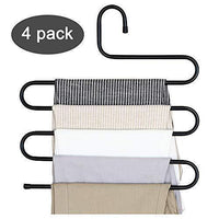 New ds pants hanger multi layer s style jeans trouser hanger closet organize storage stainless steel rack space saver for tie scarf shock jeans towel clothes 4 pack