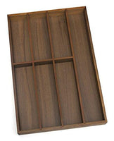 Lipper International 1077 Acacia Wood Flatware Organizer with 7 Compartments, 12" x 17-1/2" x 1-3/4"