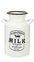 RAZ Imports Utensil Caddy Crock Holder Organizer Farm Fresh White Enamelware 8" x 5" (Milk)