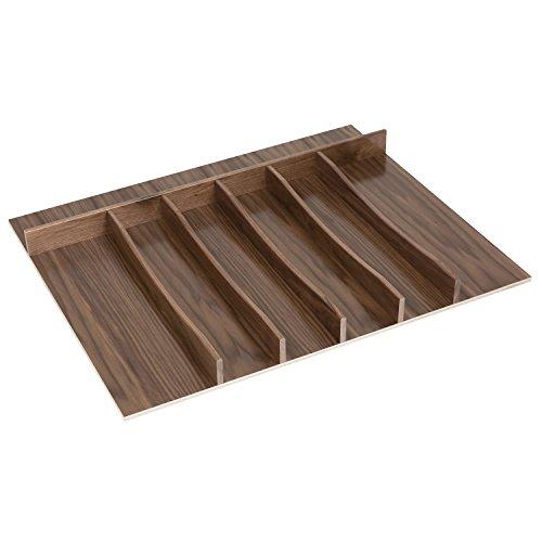Century Components Riviera Collection RIVUT26PF Walnut Wood Utensil Tray Kitchen Drawer Organizer Trimmable - 26-3/4" x 22"