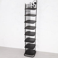 Shoe racks Small Narrow Metal Black Storage Stand for Boots Balcony Entrance Corner Entryway 3 to 6 Tier Stackable Shelf (Color : Black, Size : 8 Tier)