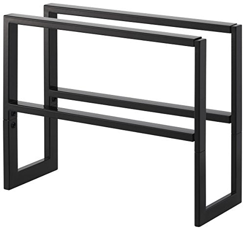 YAMAZAKI home Line 2 Shelves Adjustable Shoe Rack, Large, Black