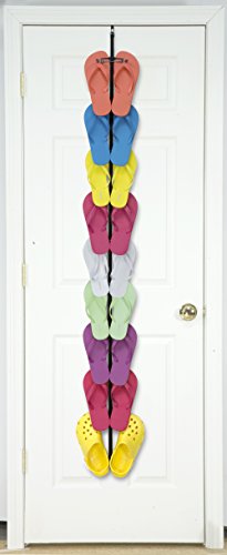 Perfect Curve Flip Flop Rack Organizer, Holds 9 Pairs, Black