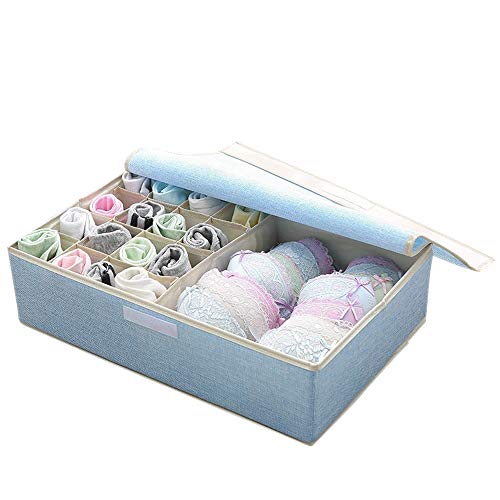 DAZISEN Drawer Organisers Foldable Drawer Dividers Bra Underwear Storage Boxes