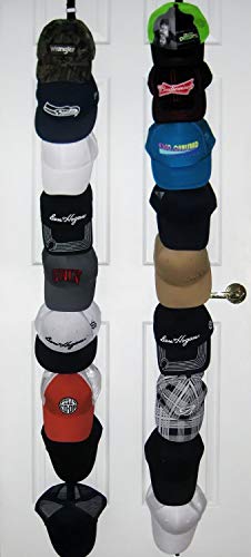 ActiveFit Apparel Sports Ballcap Hat Rack Storage. Stylish 2 x 9 Hat Racks For Baseball Caps, Hats Shelf Cap Holder. It Holds Up To 18 Sports Hats Caps Excellent Ball Cap Rack Storage Holder Organizer