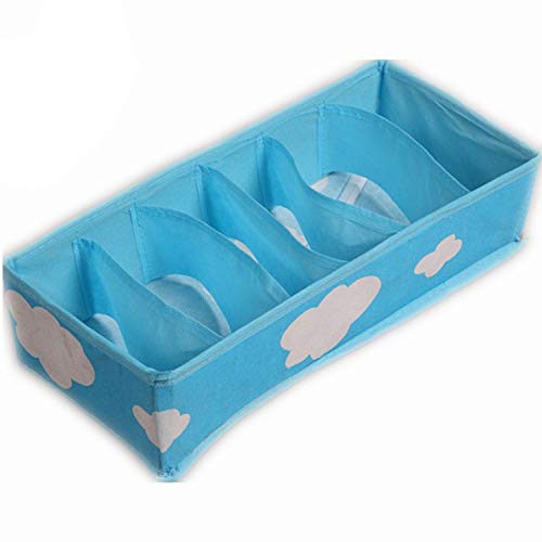 Fashion Convenient Folding Storage Box Bag for Bra Underwear Necktie Sock Organizer,6 Grid 1Piece
