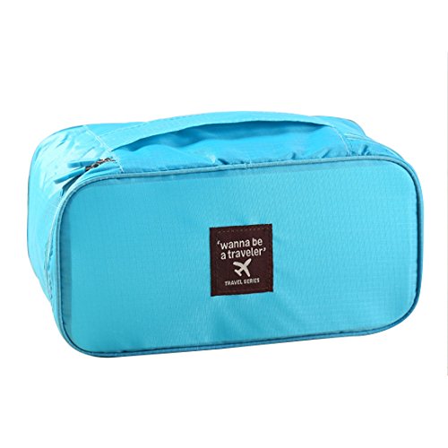 Portable Travel Bra Underwear Socks Organizer Sky blue