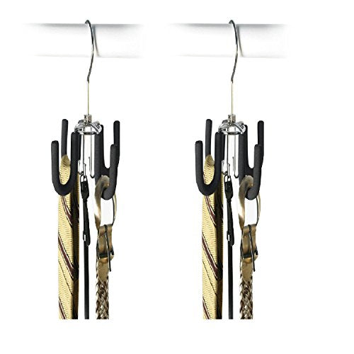 Swivel Belt Hanger - Black Friction (2-Pack), 1/4tall x 6 1/2wide