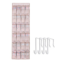 MustQ 24 Pockets Over The Door Hanging Shoe Organizer (Beige)