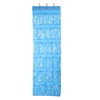 Awakingdemi Door Shoe Organizer, 24 Pockets Hanging Organizer Shoes Bag Holder Room Door Back Storage Bags (Blue)