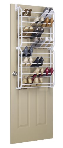 Whitmor Over The Door, 24Pr Floor Shoe Rack, White