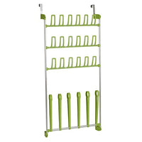 Household Essentials 2165-1 Over the Door Shoe and Boot Organizer - Space Saving Shoe Rack - Lime Green