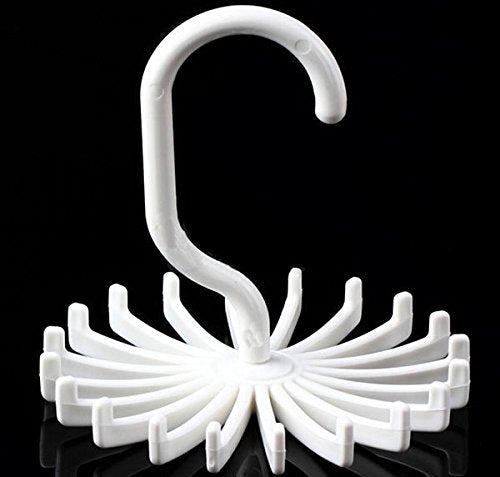 Buytra 20 Hooks tie Hanger 360??Rotation Belts Rack Adjustable Scarves Scarf