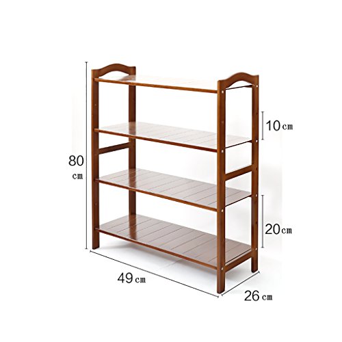 SH-xiejia 4-Tier Natural Bamboo Wooden Simple Full Board Shoe Rack Shelf Holder Storage Organizer Multifunctional Shelf for Hallway Bathroom Living Room ?49/69 2680cm? (Size : 492680CM)