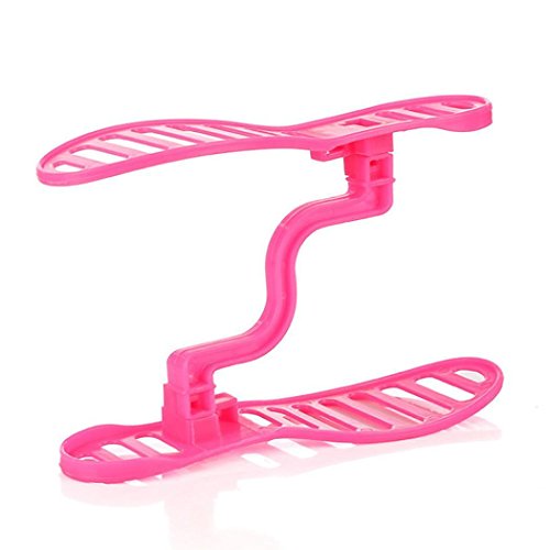 Dtemple New Household Portable Closet Storage Shoes Rack Holder Organizer Space Saver Rack Holder (pink)