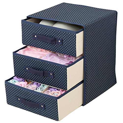 Wuyue Hua Underwear Storage Box, Oxford Cloth, Desktop Bra, Underwear, Socks, Storage Case, Drawer Type Thickening Box, Three Layers