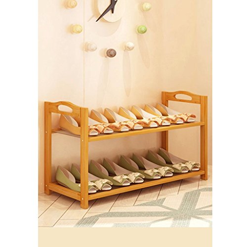 ZfgG Wooden Shoe Storage Rack Stand,2/3/4/5/6 Tier Shoe Rack Iron Frame Shelf,Organiser Holder 702633/50/70/90/108cm (Size : 2 Tier)