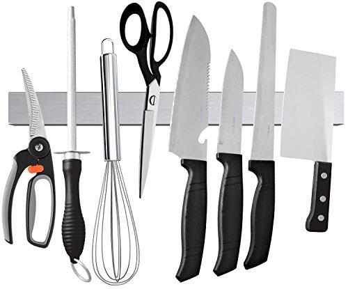 Ouddy Magnetic Knife Holder, 16 Inch Stainless Steel Magnetic Knife Strip, Magnetic Knife Bar Rack Block for Kitchen Utensil Holder, Art Supply Organizer & Tool Holder
